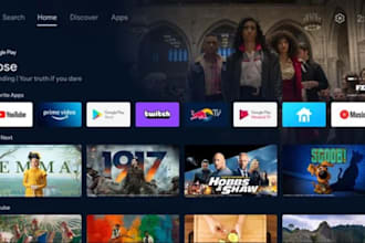 create a fully functional android TV iptv app, ott dashboard, and control panel