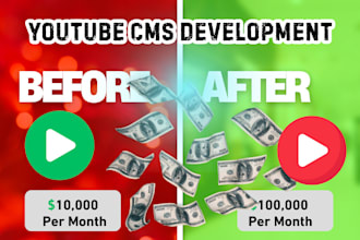 develop youtube cms with content management, ownership claimer, upload access