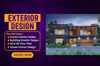 do exterior design, 3d interior architectural design with 3d exterior rendering