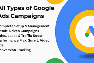 setup and manage google ads adwords PPC, shopping and display campaign