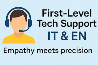 provide first level technical support in italian and english