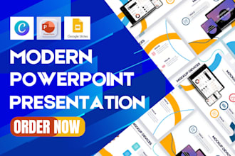 design modern powerpoint presentation slides webinar online training pitch deck