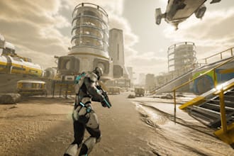 create 4k scifi war city environment in unreal engine 5 4