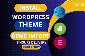 install wordpress theme, demo import, envato template kits