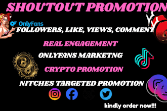 shoutout crypto x marketing, tiktok follower ,ig, twitter dms,onlyfans marketing