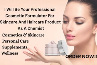 professional cosmetic formulation for skincare and haircare product as chemist