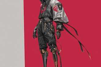 draw futuristic, cyberpunk, fantasy art in any style for you