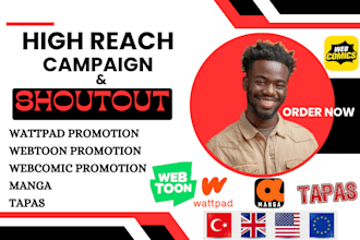do viral webcomic promotion webtoon wattpad manga tapas to 5m UK US ger audience
