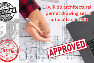do architectural permit drawing set in autocad and revit