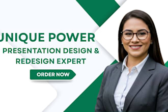design unique powerpoint presentation, investor pitchdeck, google slides design