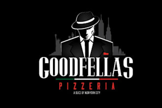 design unique mascot gangster pizza logo