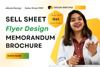 design redesign flyer, sell sheet, sales sheet, real estate memorandum brochure
