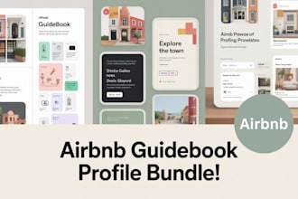 create guidebook, airbnb, playing card, card game design, brochure design