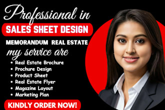 design sales sheet, flyer, real estate offering memorandum brochure or om