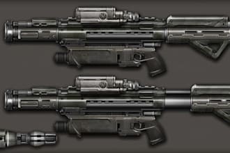 custom sculpt weapon miniatures ready for 3d print and tabletop games