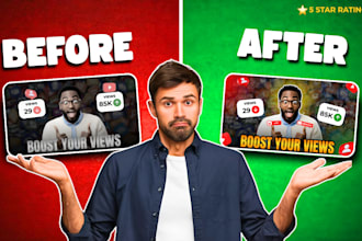 design eye catching clickbait youtube thumbnails in 6hrs
