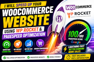 speed up your woocommerce website using wp rocket and pagespeed optimization