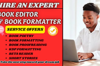 proofread, edit and beta read your poem, short stories and poetry manuscript kdp