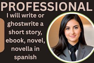 write or ghostwrite a short story, ebook, novel, novella in spanish