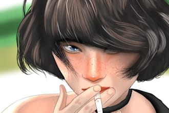 draw custom anime style or stylized portrait illustrations