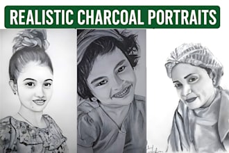 draw realastic pencil portrait of yours  with time laps video