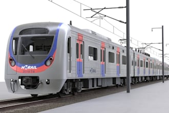 model 3d realistic train, interior, rail vehicle, cockpit, double deck train,tgv