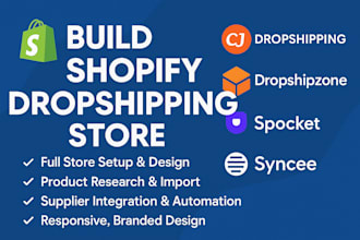 build shopify dropshipping via cjdropshipping dropshipzone syncee spocket dser