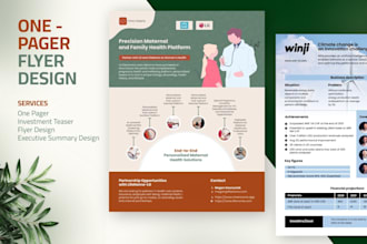 design editable long one pager executive summary investment teaser product sheet