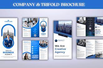 design company, product, trifold, and bifold brochures, lookbooks
