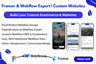 convert your figma or framer design into a responsive, fast webflow website