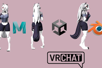 create a custom vrchat avatar 3d model furry nsfw vrc character