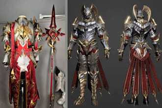 do 3d cosplay creation model wearable full knight armor 3d mask halloween helmet
