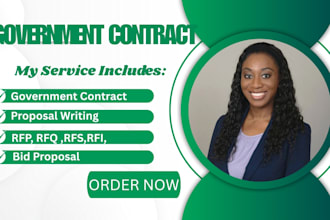 write rfp , rfq , bid proposal, and research government contracts professionally