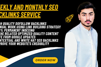 create weekly and monthly off page SEO backlinks