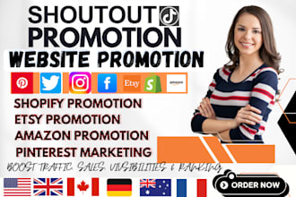shoutout tiktok shop, shopify website amazon promotion to boost sales etsy seo