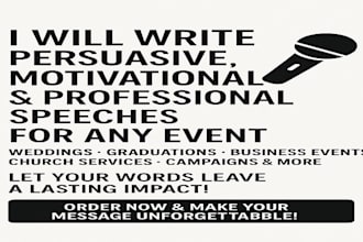 do persuasive motivational  professional speech for any event