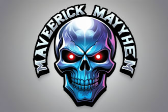 create skull head mascot logo design for your company