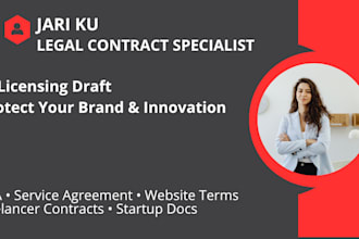 draft trademark licensing agreements, patent licensing agreements