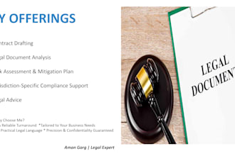 review and draft legal contracts and agreements