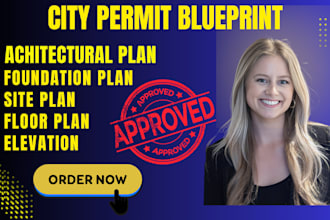 draw full blueprint architecture plan, plot plan, xite plan for your city permit
