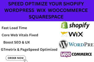 speed optimize your shopify wix wordpress woocommerce and squarespace website