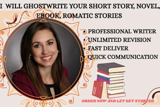 write original short story, novel, ebook, romance story for you
