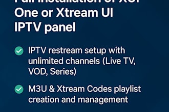 setup, xui one,iptv server, xtreme ui, playlist, reseller panel, restream setup