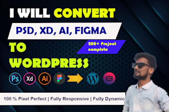 convert figma to elementor, psd to wordpress, xd to elementor