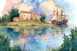 draw original watercolor landscape or architecture art