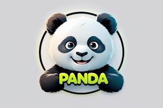 design panda mascot logo with my own creative thinking