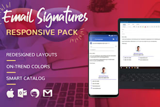 clickable html email signature, animated email signature business card, qr code
