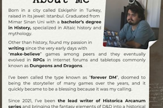 write quests, items, npcs, dungeons for your ttrpg games