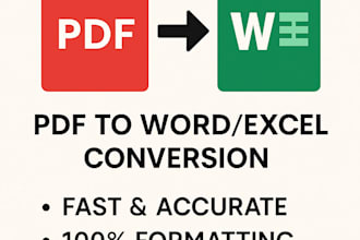 data entry, typing, file conversion PDF to word excel
