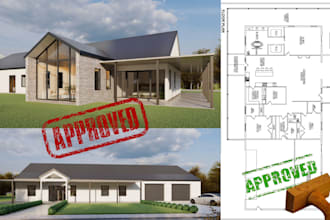 2d elevation renovation, home addition, floor plans, 3d house plan, renderings